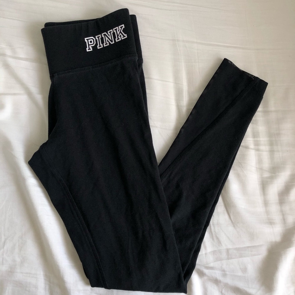 PINK VS Black Mesh Cotton Leggings Xs